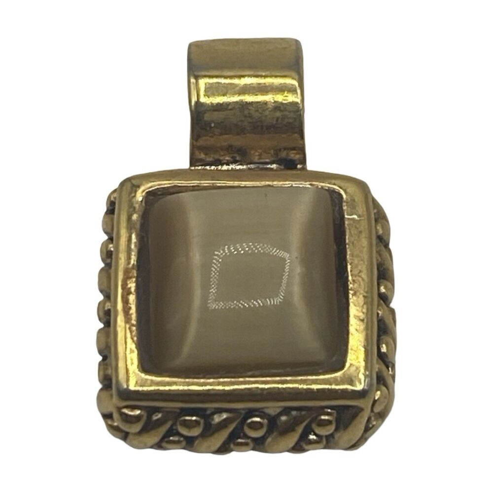 Vintage ROMAN Branded Tiger's Eye Stone Pendant 3/4" x 1/2"
